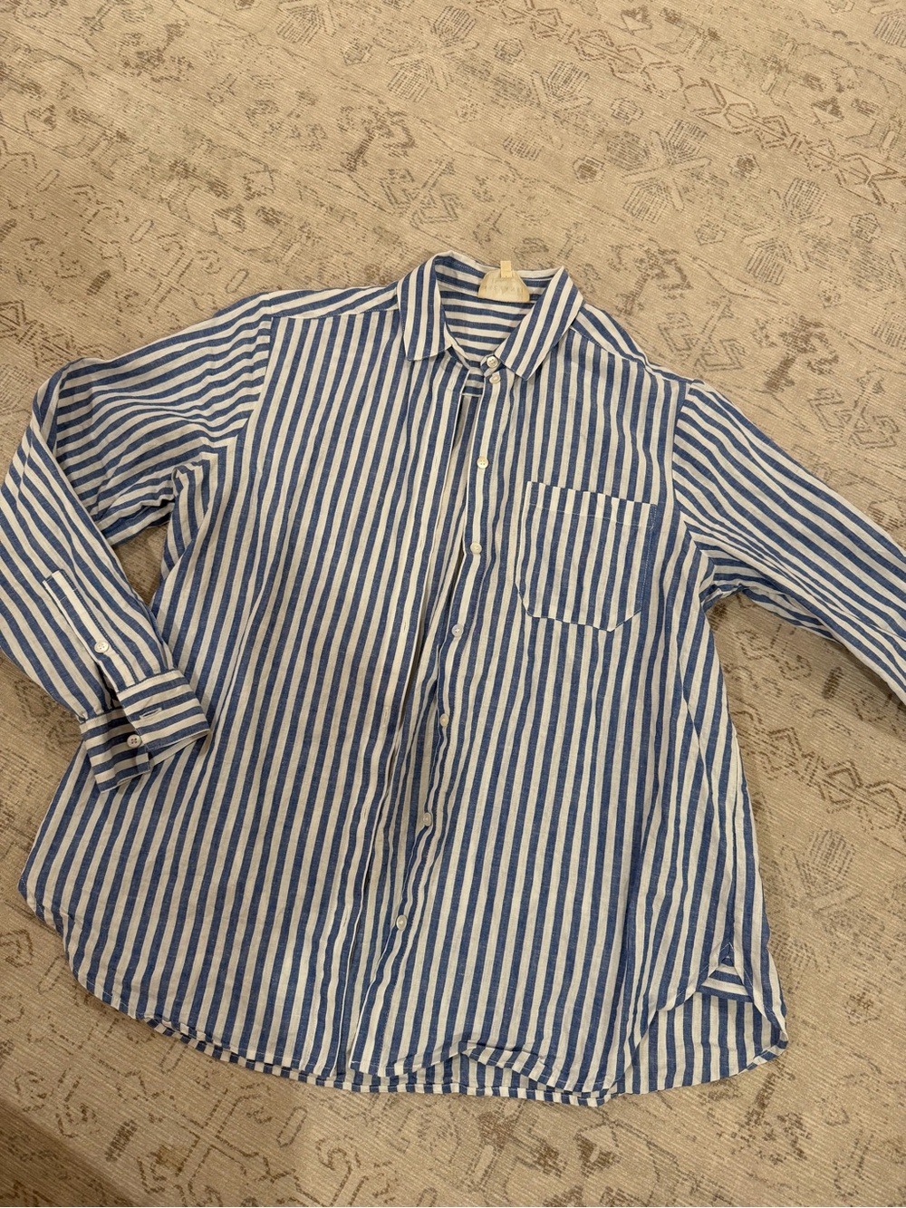 Sézane Max shirt in Blue and White Striped